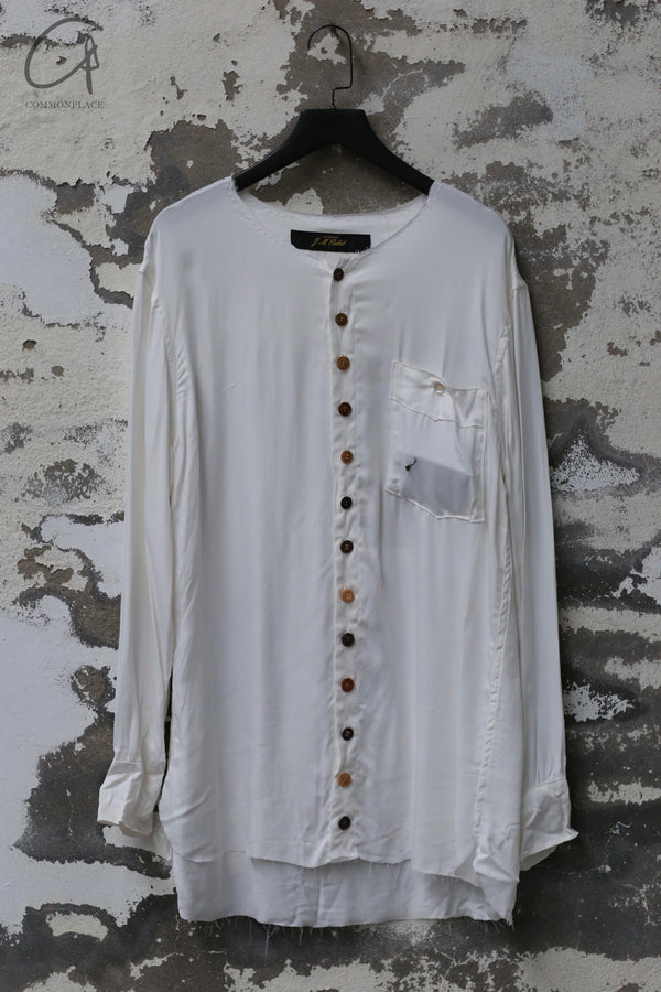 ARCHIVIO J.M.Ribot 24 Autumn/Winter Collarless Shirt Italy AJM-SH30/MI-0 White